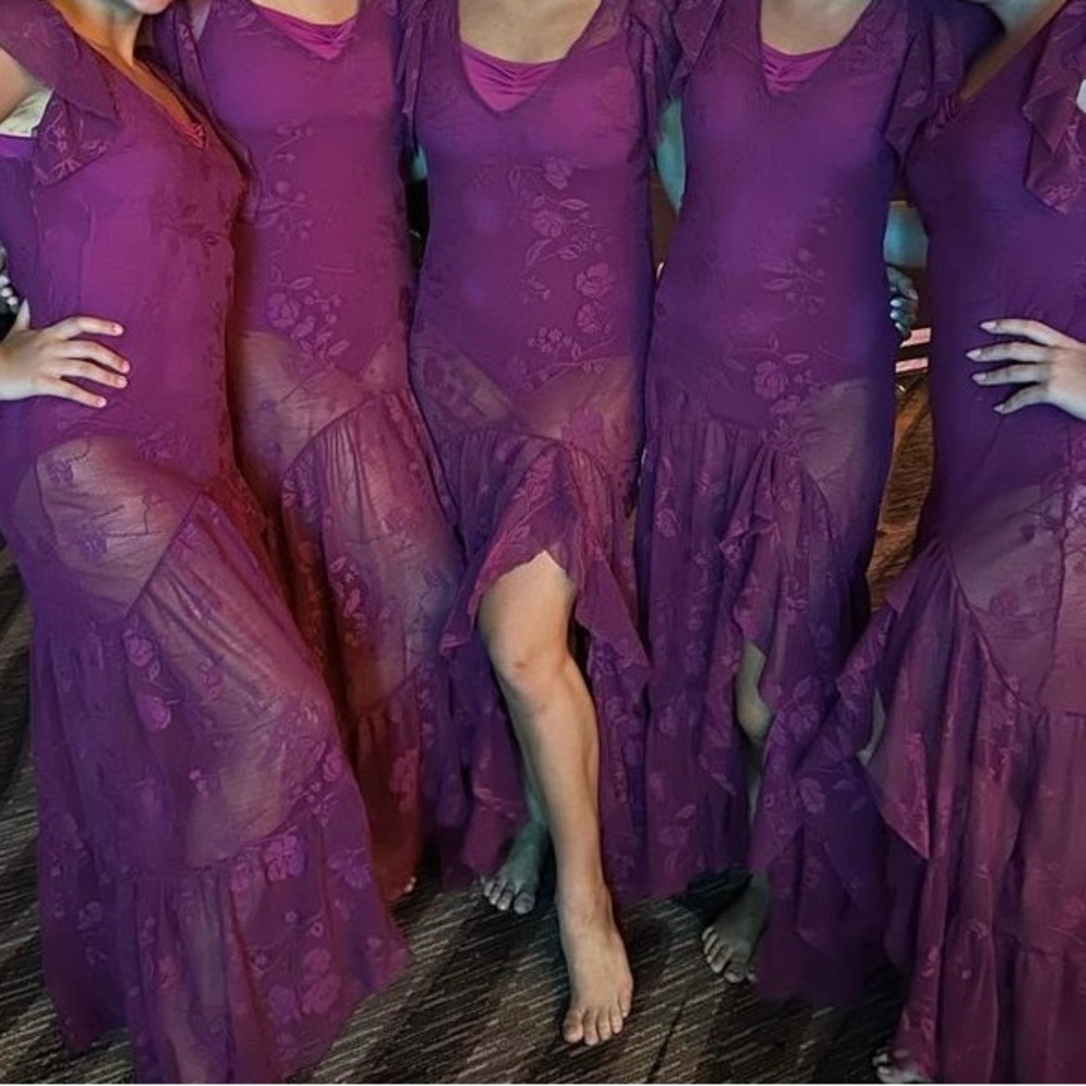Elegant Purple Lace Free People Dress